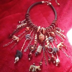 Incredible Black Braided Animal Necklace